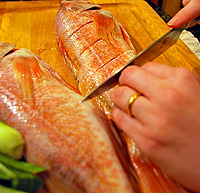 scoring and salting the fish